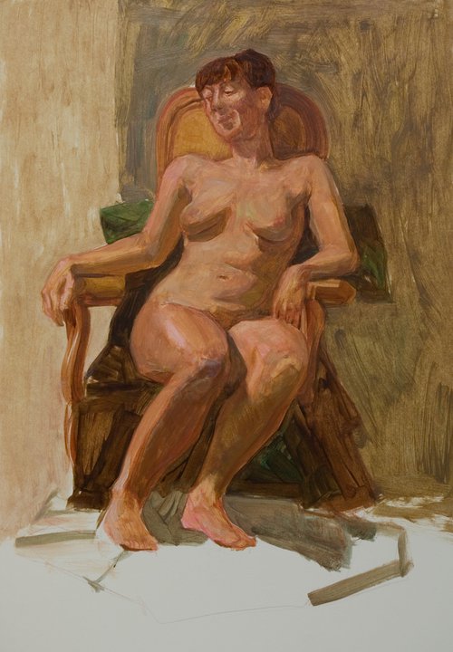 life model study of a nude woman by Olivier Payeur