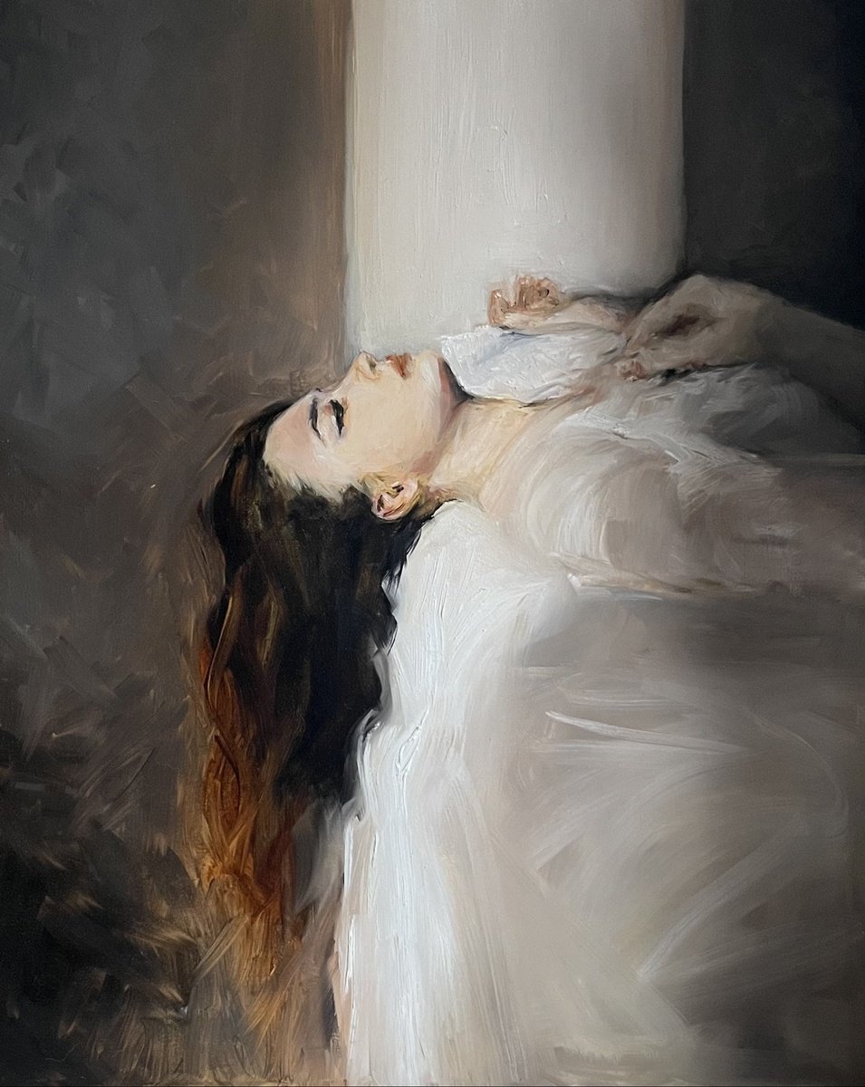 Impressionistic Portrait Oil Painting By Dif | Diletta Innocenti Fagni, 20 X 24, With Me, Original Artwork