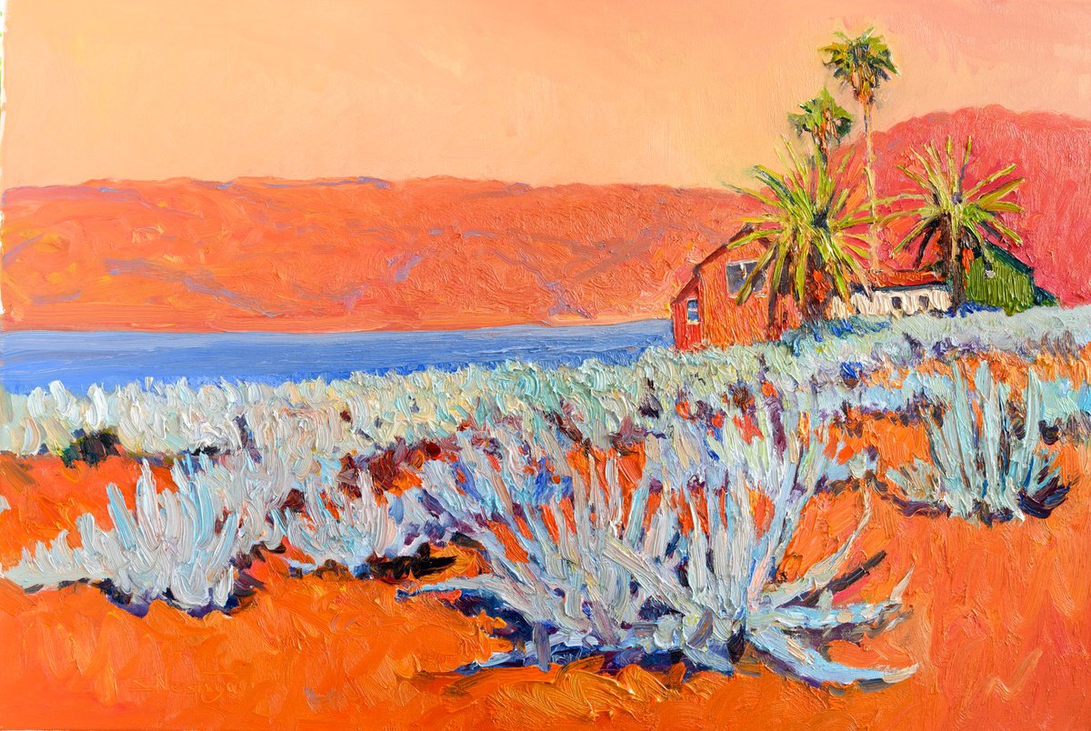 Expressive Oil Painting , Blue Agaves. Sunny Day By Suren Nersisyan, 36 X 24, Artwork For Sale On Artfinder