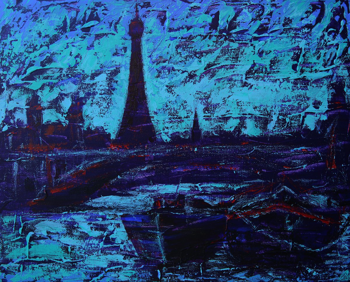 Paris harbor blue by Denis Kuvayev