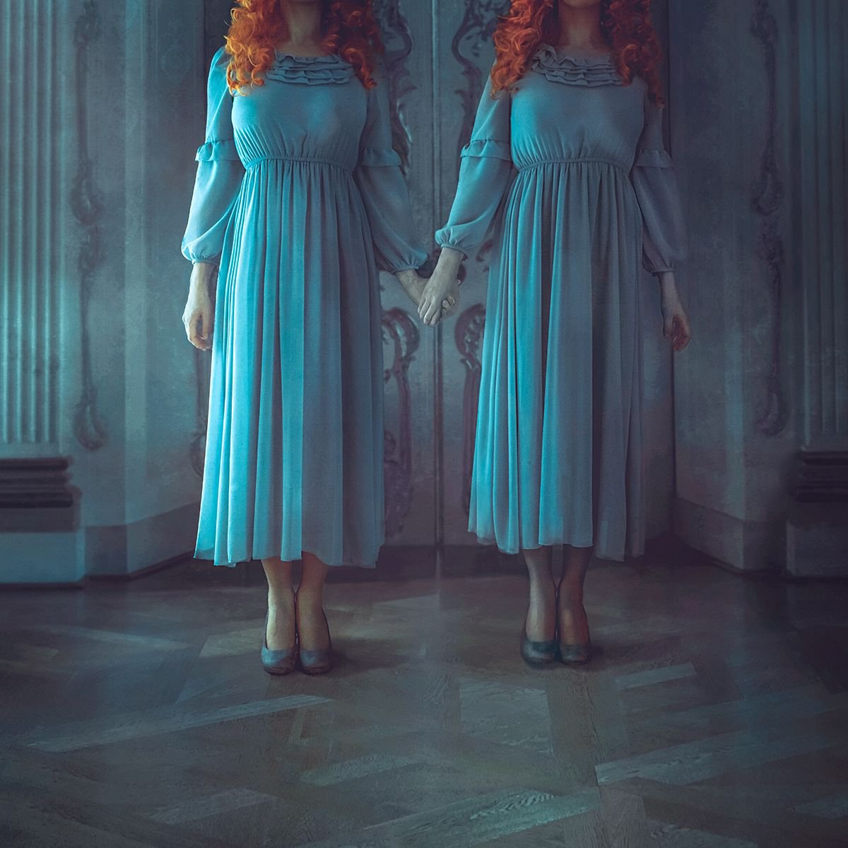 Photorealistic Portrait Photograph By Nikolina Petolas, 33 X 33", Two Sisters, Original Artwork