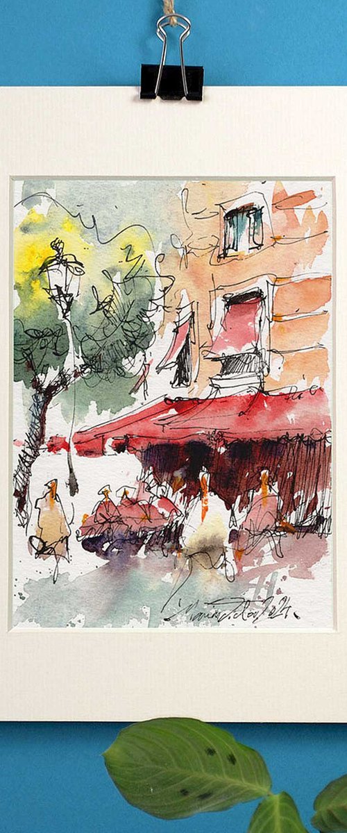 Paris, urban sketch artwork. by Marin Victor