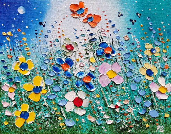 "Mystical Meadow Flowers in Love"