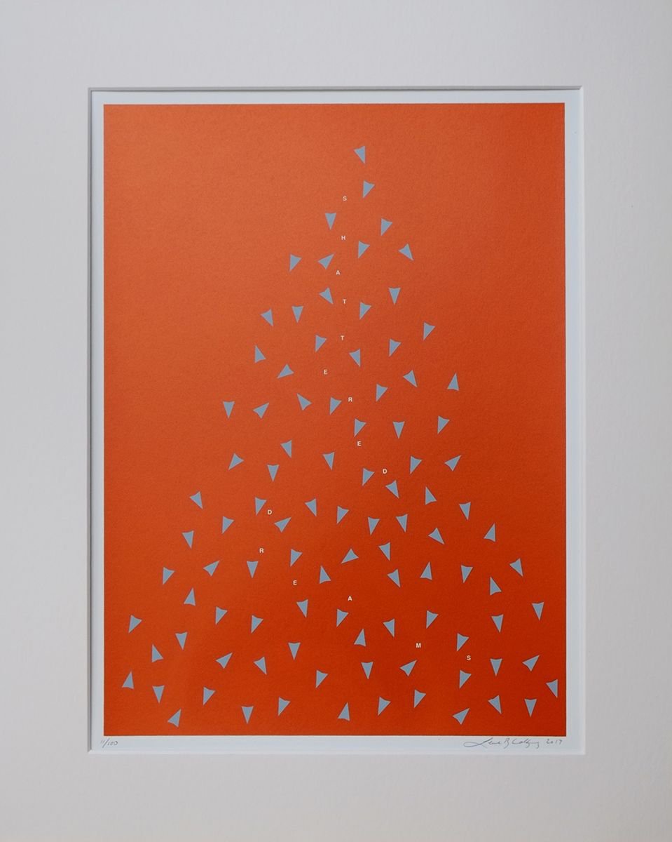 Abstract Screenprint By Lene Bladbjerg, 16 X 20", Shattered Dreams, Original Artwork