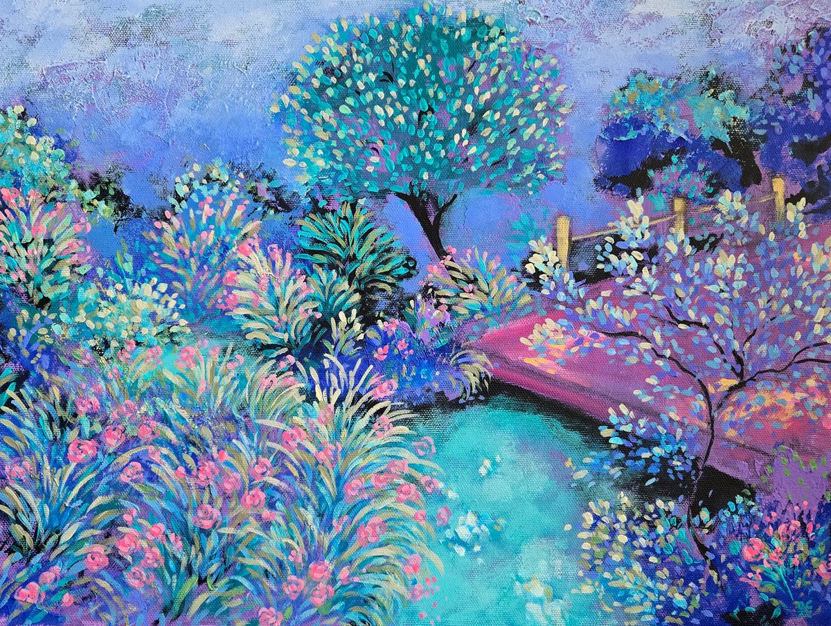  Shades Of Blue By Karen Rieger, 16 X 12, Artwork For Sale On Artfinder