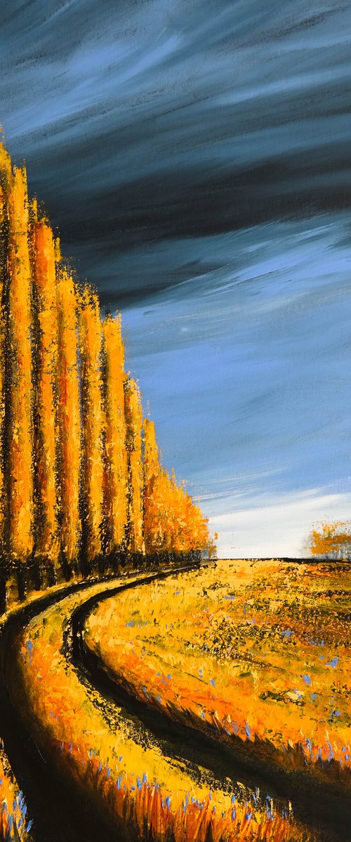 Poplars and the Storm-  Fields and Colors Series by Danijela Dan