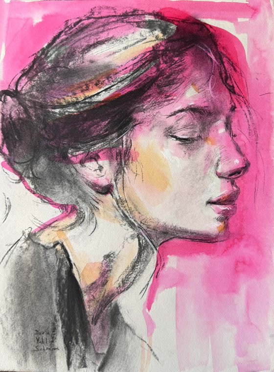 Living Portraits - Quiet Bloom - Charcoal