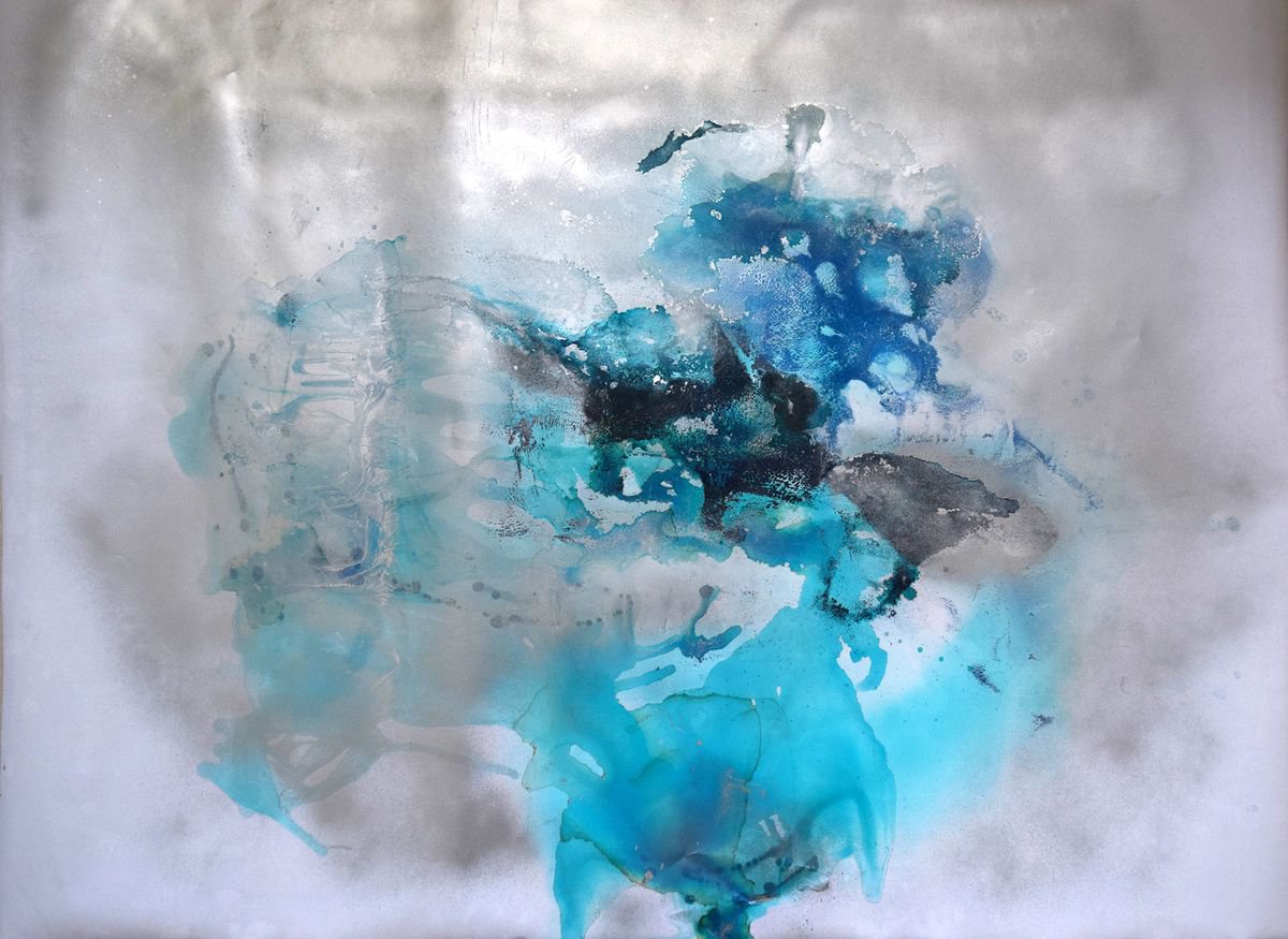 Celestial XL 125 cm x 91 cm Mixed Media painting on paper by Anna Sidi-Yacoub