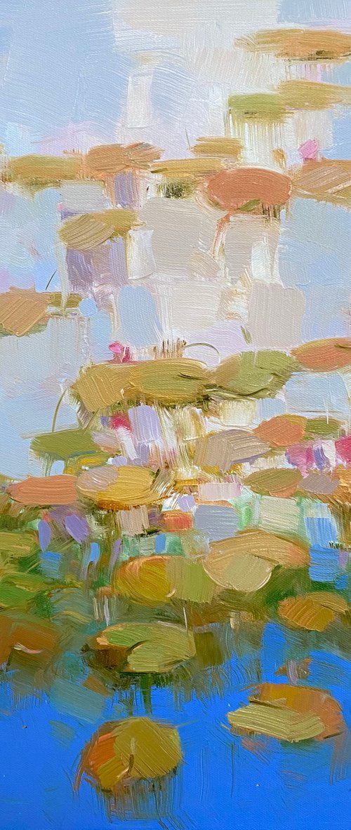 Waterlilies, Original oil painting, Handmade artwork, One of a kind by Vahe Yeremyan