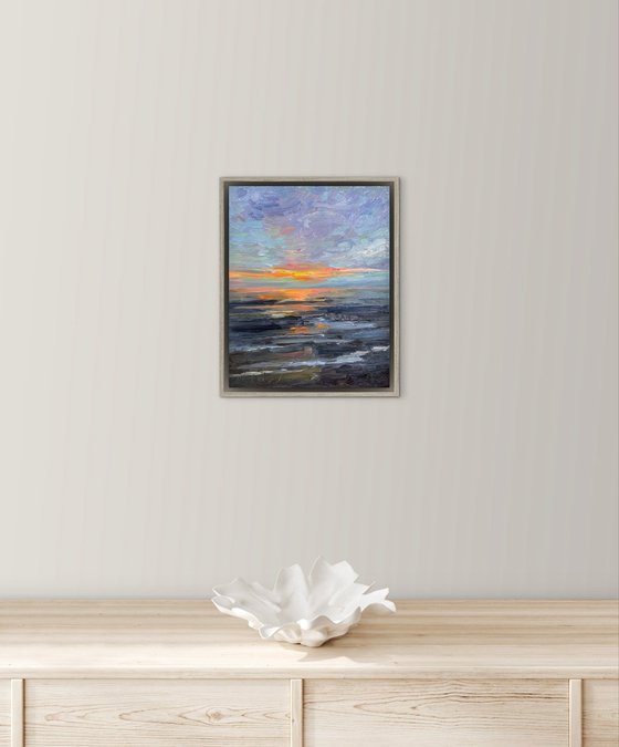 The sunset over the Atlantic Ocean