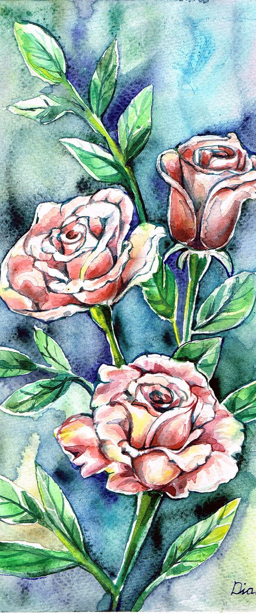 pink roses by Diana Aleksanian