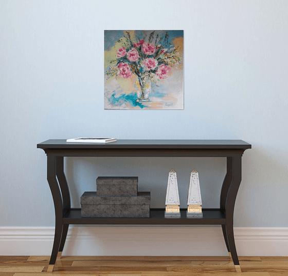 Morning Joy-Roses oil painting-Still life roses