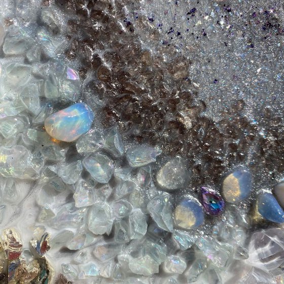 Serenity Crystal Heart with Moonstones