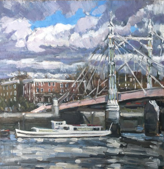 Albert Bridge and winter clouds