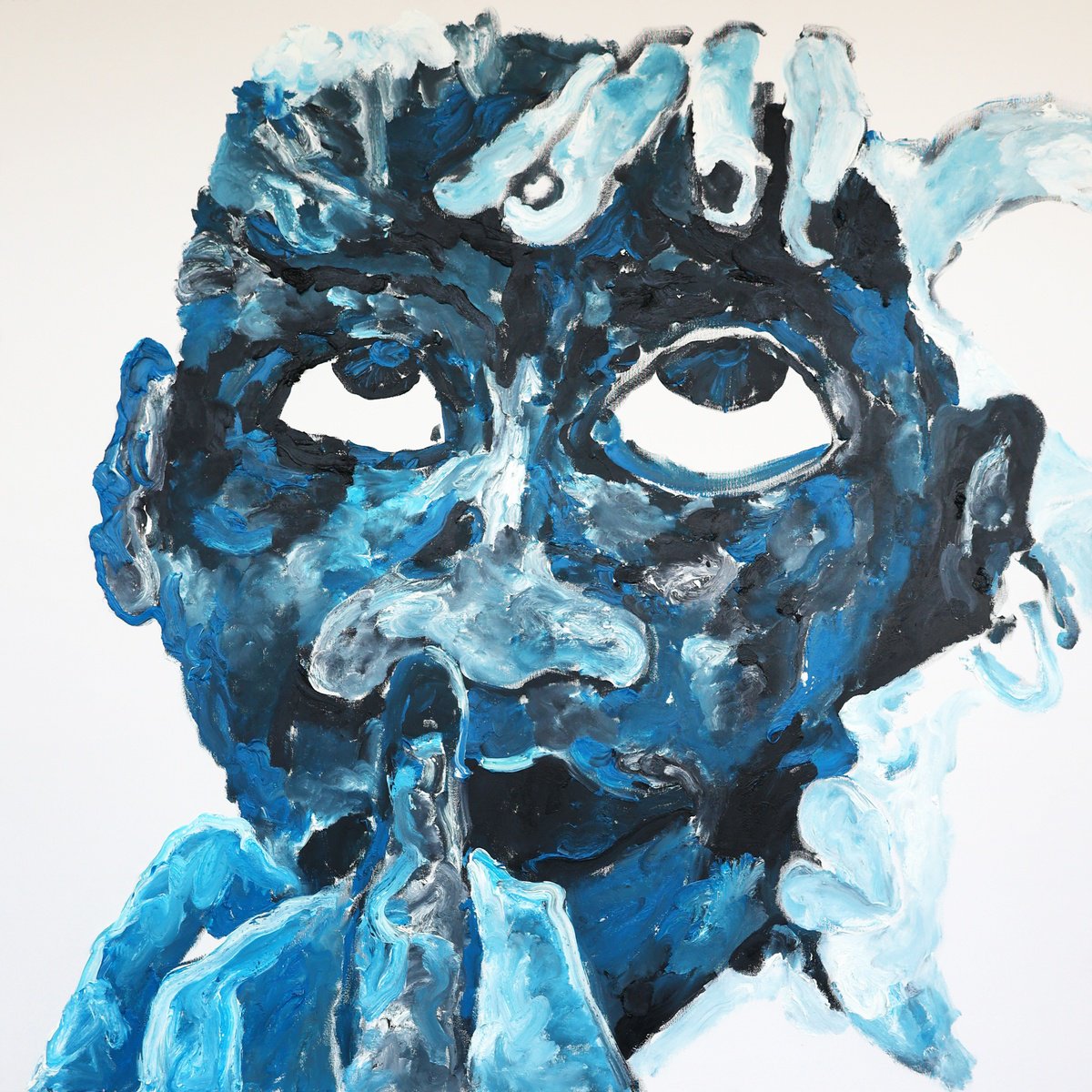 Impressionistic Portrait Oil Painting By Dominic Virtosu, 59 X 59, Let Me Tell You Something, Original Artwork