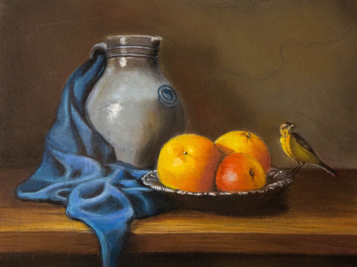 Still life with a small bird by Catherine Varadi