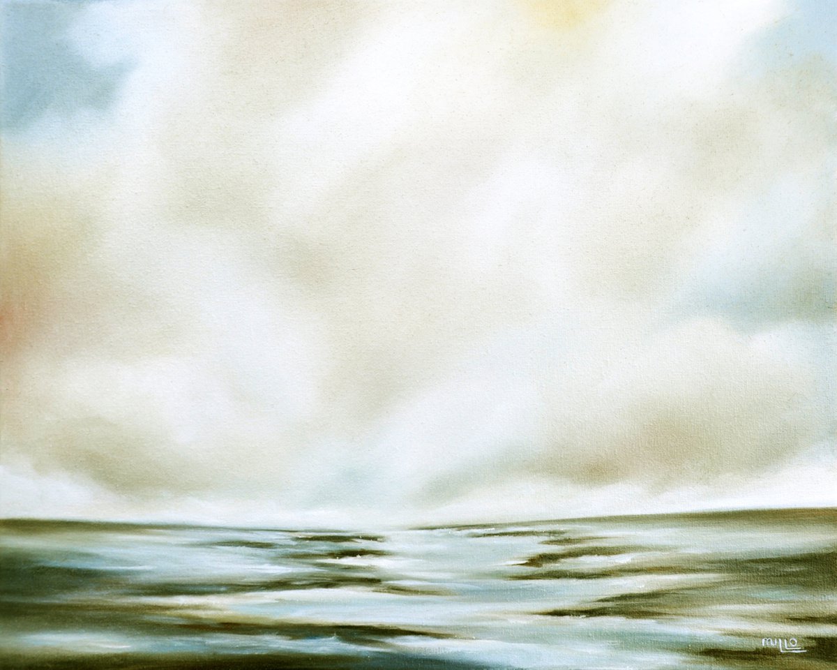 Organic Landscape Oil Painting By Mullo Art, 20 X 16", Equanimity, Original Artwork