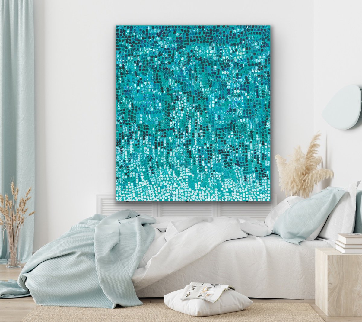 Abstract Landscape Acrylic Painting By Annette Spinks, 51 X 58, Hidden Beaches, Original Artwork