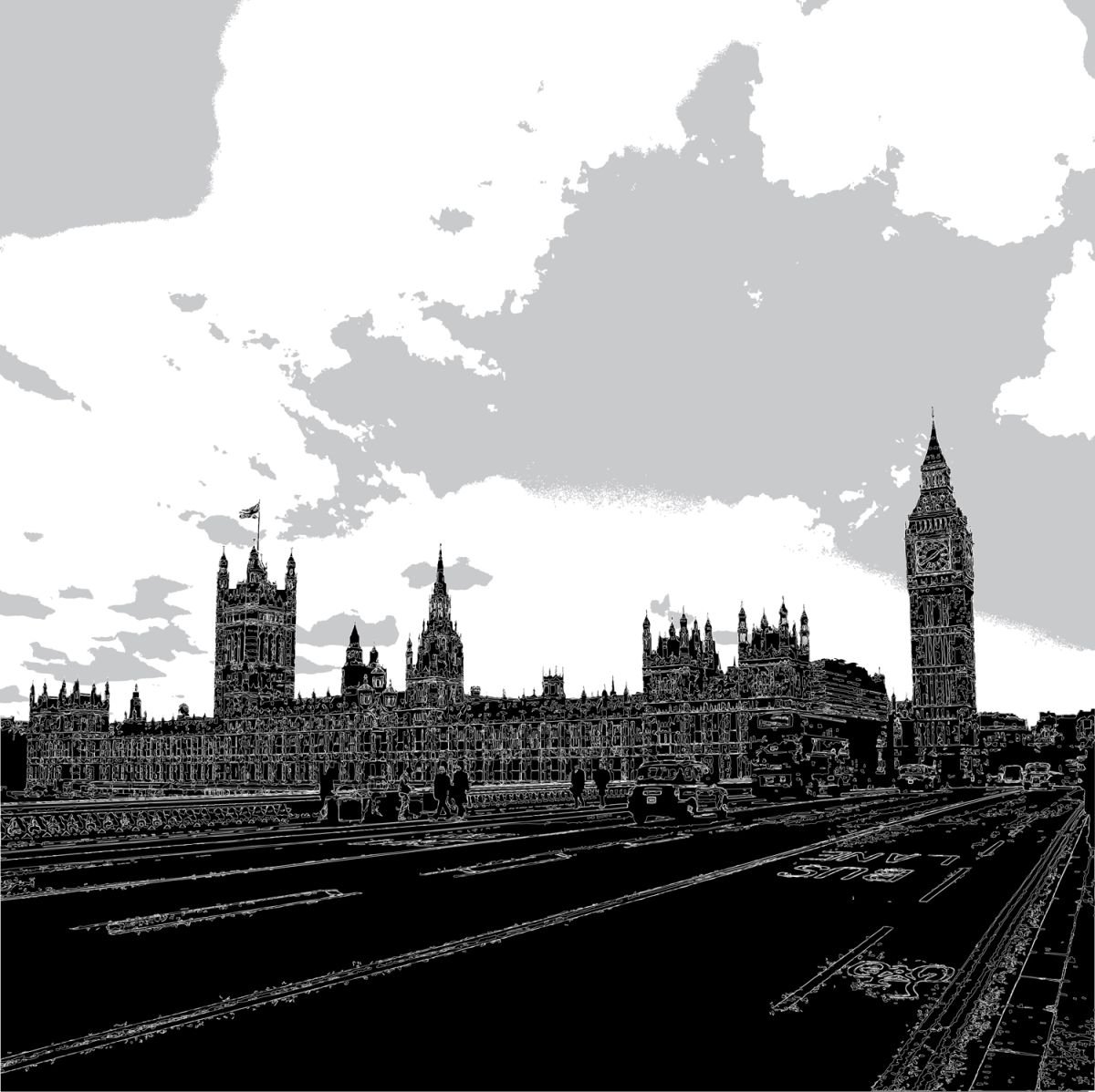 HOUSES OF PARLIAMENT B&W by Keith Dodd