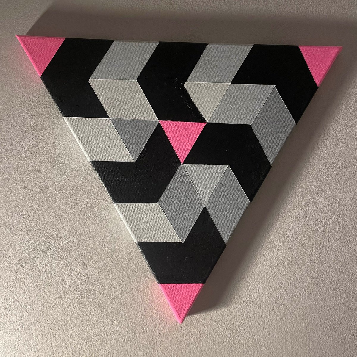 Geometric Abstract Acrylic Painting By Dominic Joyce, 14 X 14, The Snake, Original Artwork