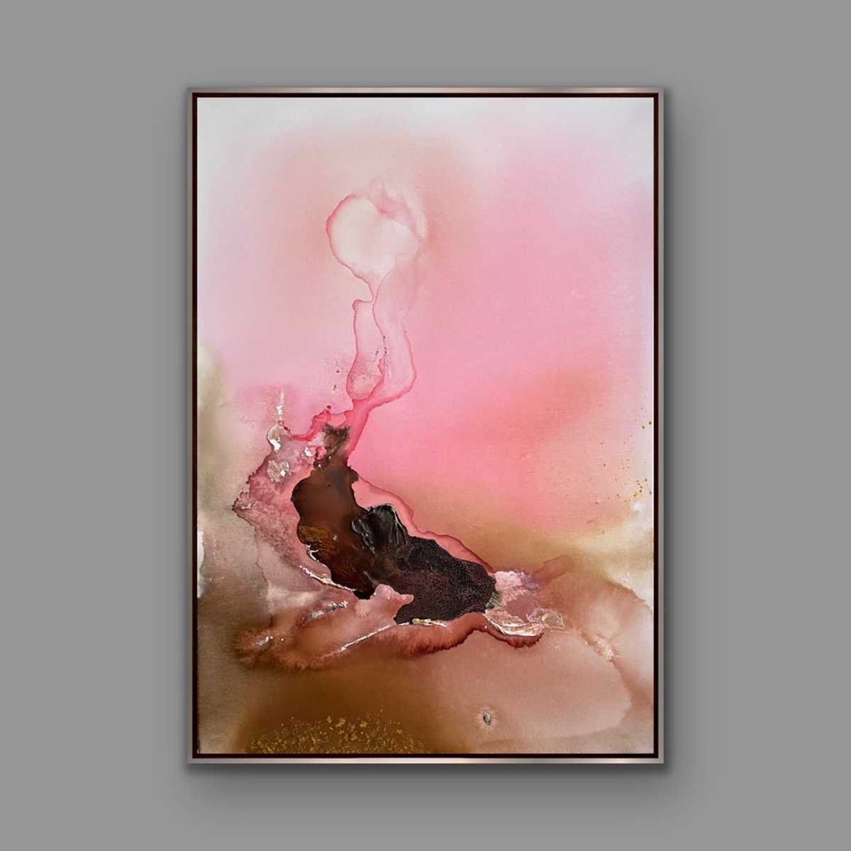 Abstract Landscape Acrylic Painting By Indie Ru, 28 X 39, The Birth Of Dawn, Original Artwork