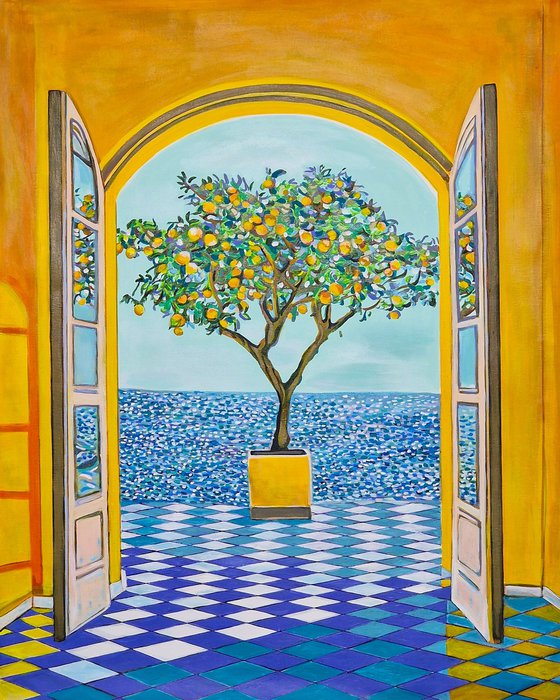 Seascape with lemon tree