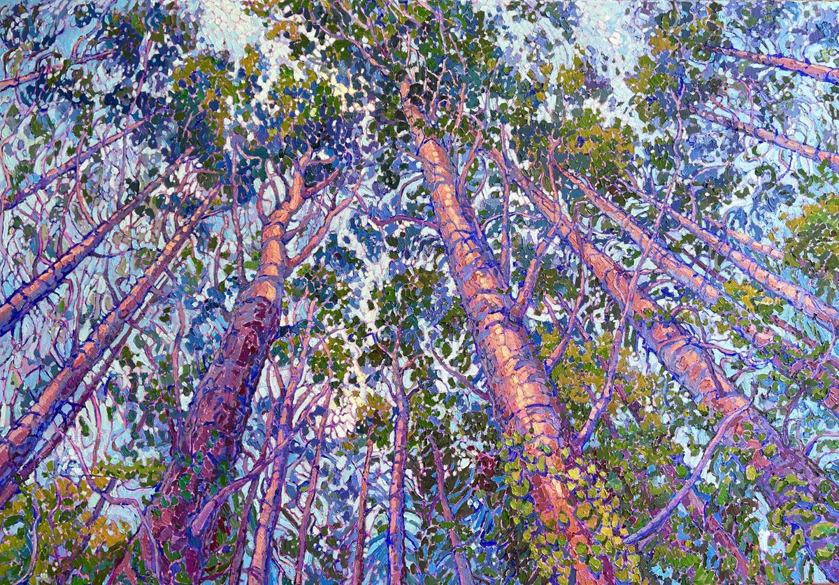 Pine Ascent By Natalia Bessmertnova, 39 X 28, Artwork For Sale On Artfinder