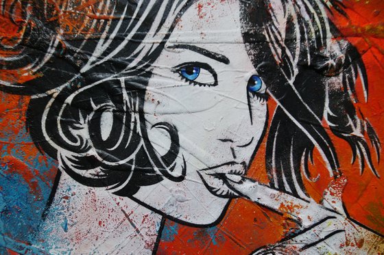 Tonic 190cm x 100cm Cocktail Girl Textured Urban Pop Art