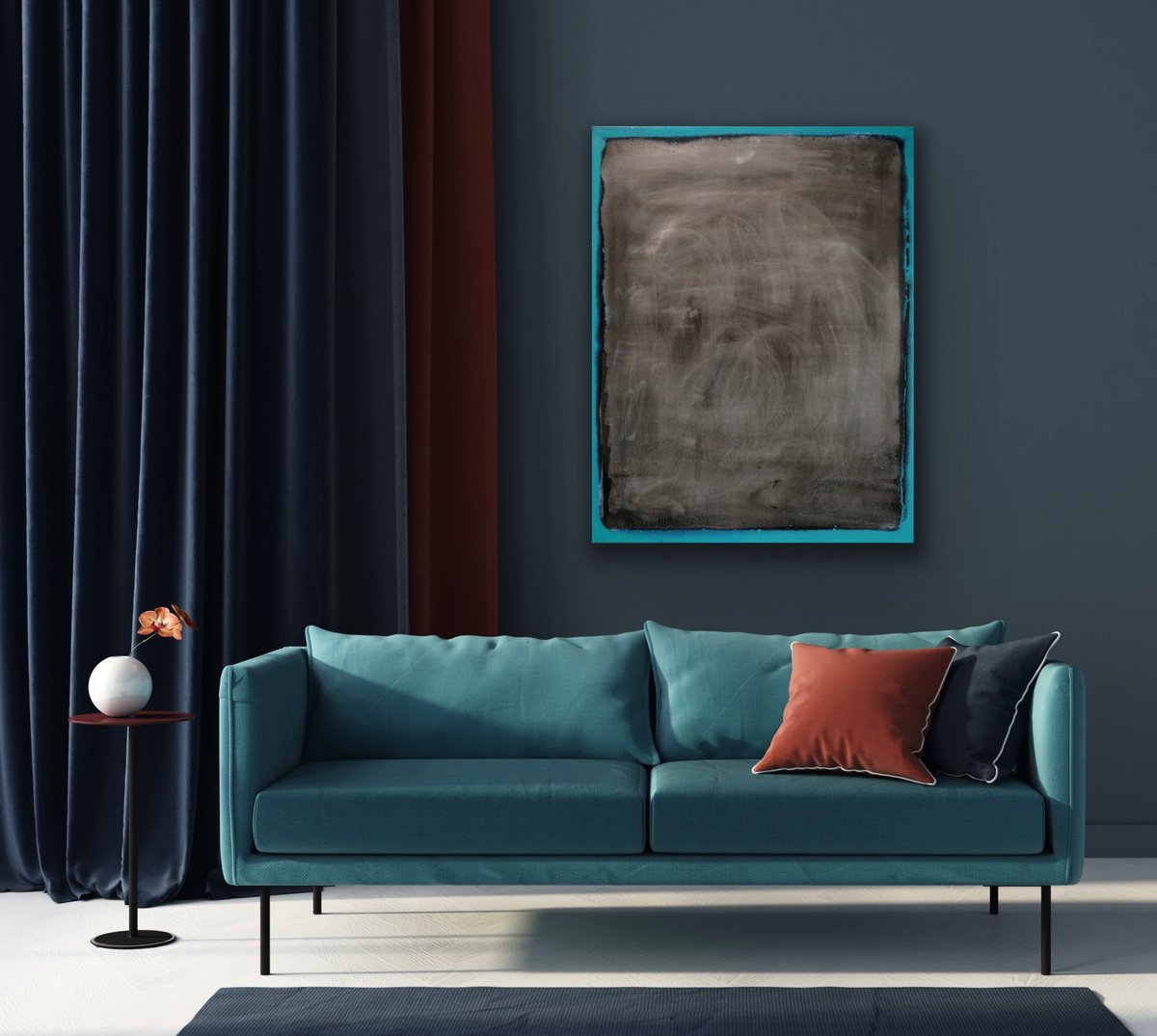 90x70 cm - Abstract painting. Minimalist painting. Abstract art 114. Abstraction. Monochr... by Makarova Abstract Art