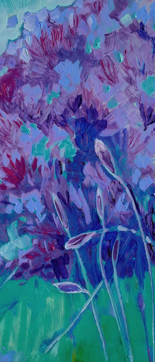 Trees, Purple and Blue by Mary Kemp