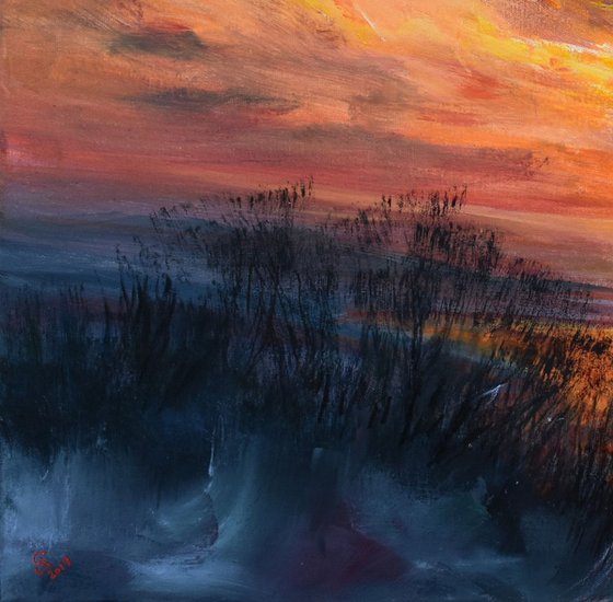 " Echo of Evening Blaze " W70xH70cm