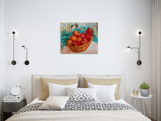 Pomegranate in basket