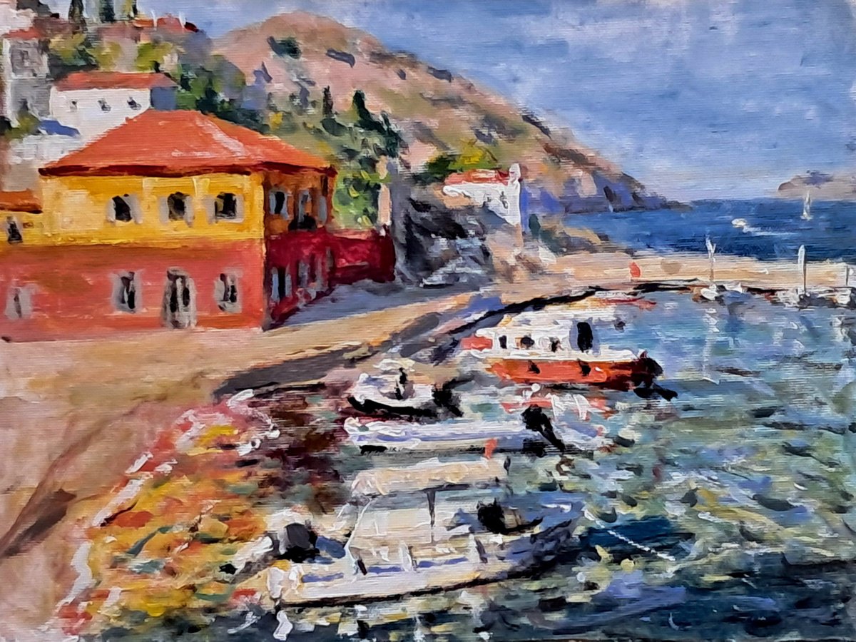  Hydra Port By Dimitris Voyiazoglou, 20 X 17, Artwork For Sale On Artfinder
