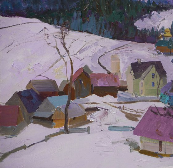 Snow-covered Sinevyrska Polyana Village
