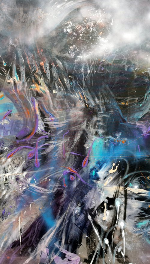 Gigantic Huge XXL Painting Childhood Dreams Desire To Fly By O KLOSKA by Kloska Ovidiu