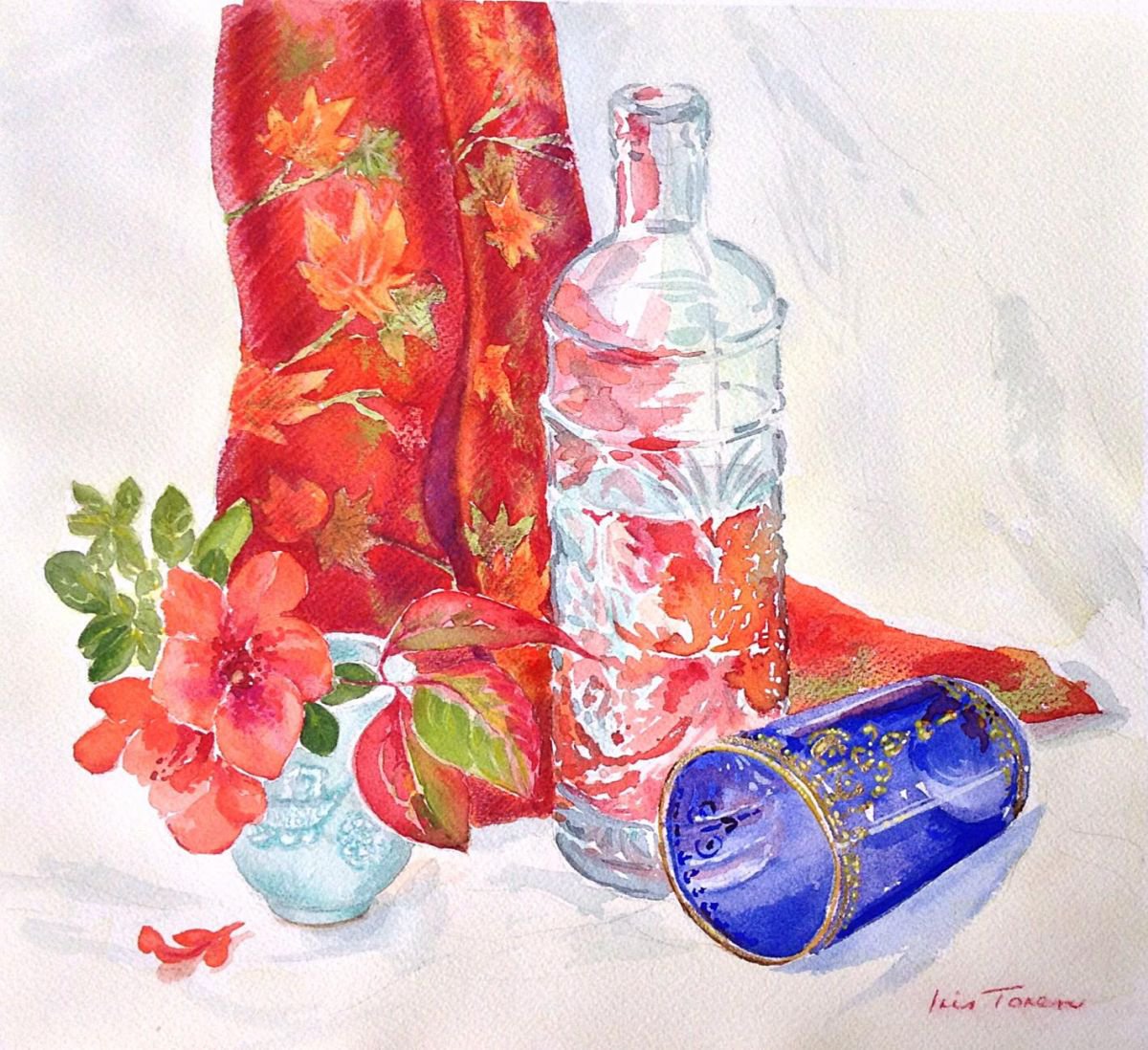 Still Life with Red Azaleas by Iris Toren