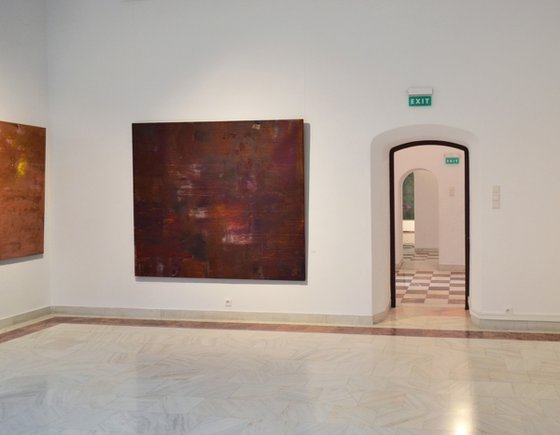 XXL large red oil painting
