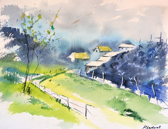 Green grass -watercolor