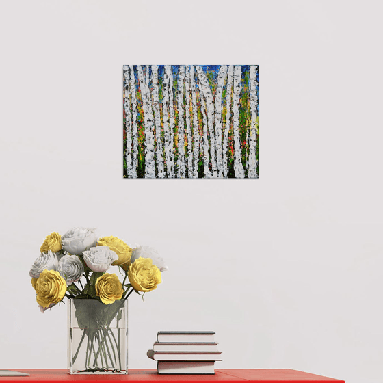 Aspen Trees 02 - Modern Textured Abstract Gift Idea