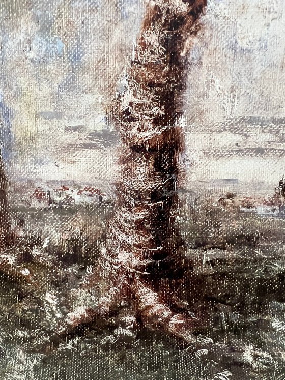 Moody tree Purple landscape