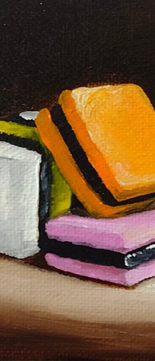 Little Liquorice Allsorts #8 still life by Jane Palmer Art