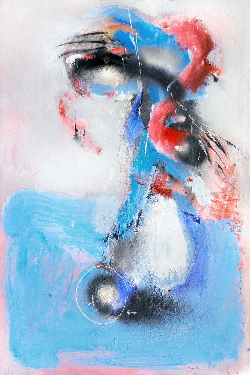 Organic Abstract Painting By Adriano Ribeiro, 31 X 47, Fau Boosters, Original Artwork