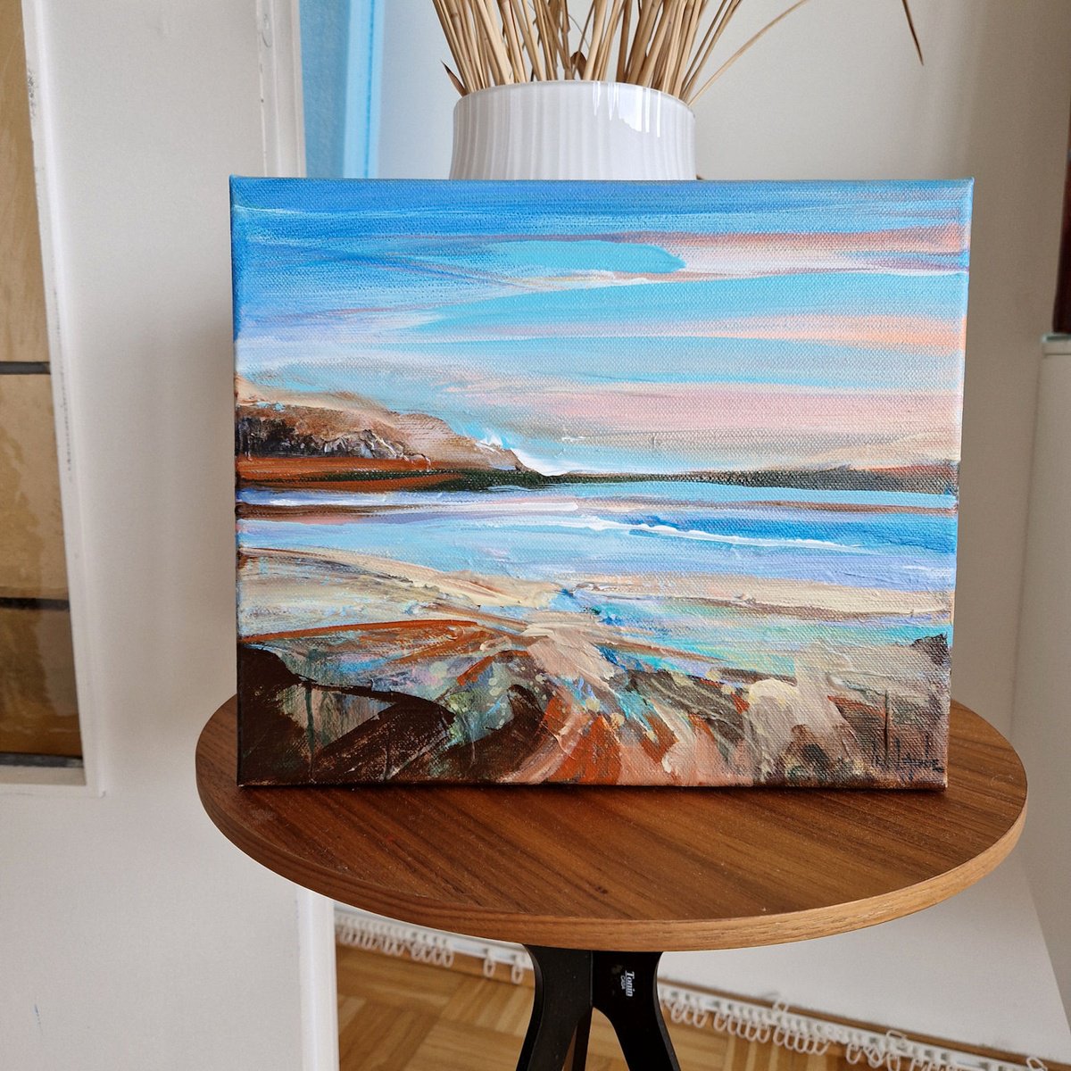 Impressionistic Landscape Acrylic Painting By Irina Laube, 12 X 10, Summer Etude Iv, Original Artwork