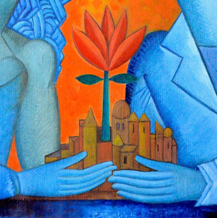 Blue Lovers 2019 Oil Painting By Van Hovak Artfinder