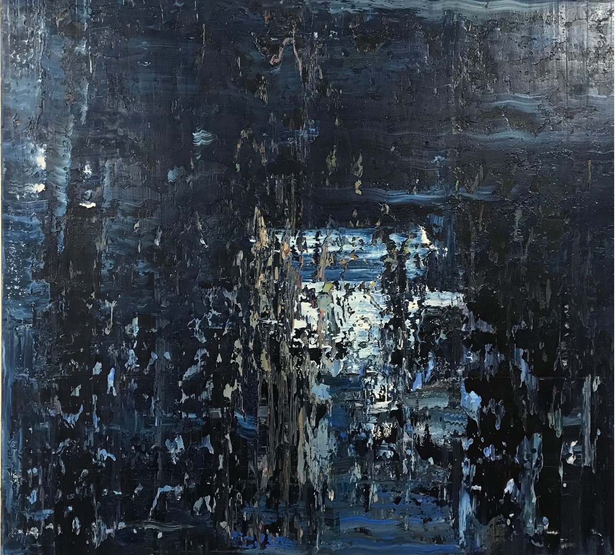 Abstract Oil Painting By Svitlana Andriichenko, 39 X 35", House On The Other Side. A61, Original Artwork