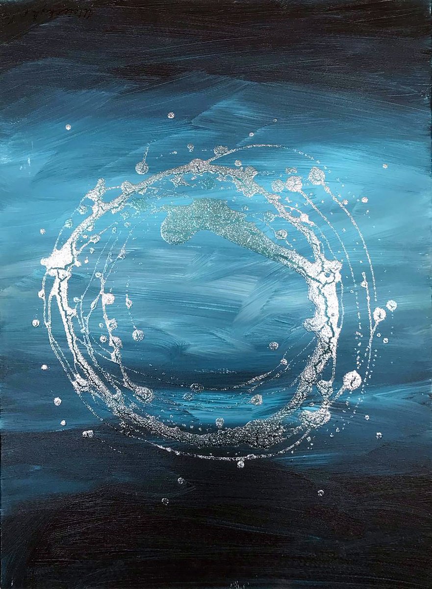 Impressionistic Abstract Acrylic Painting By Olga Melezhik, 20 X 28", Necklace Of My Soul, Original Artwork