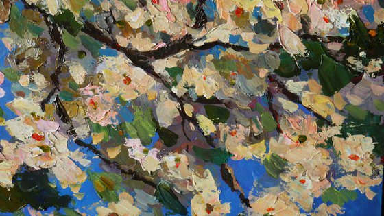 Blooming Branches - floral acrylic painting