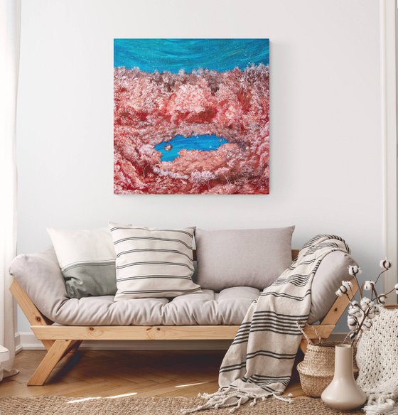 Autumn silence in dark coral tones