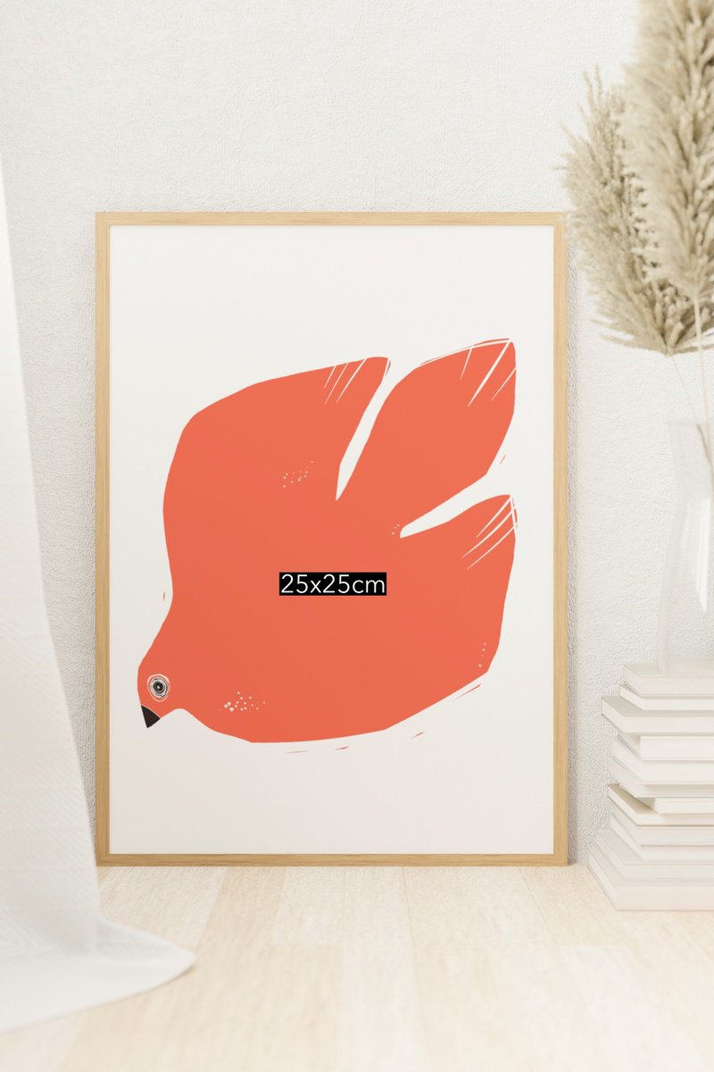 BIRDS IN BRICK PINK by Emma Evans-Freke