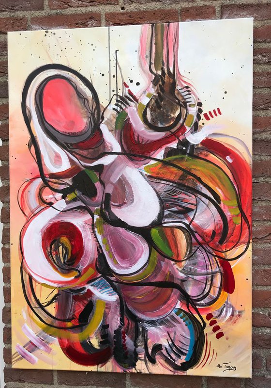 " Hold me  “ / XXL Large abstract painting / 70x100cm (28x40")